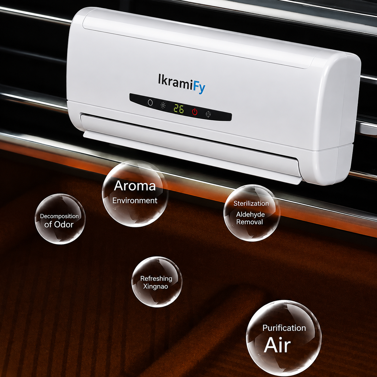 A Set Solar Powered Car Fragrance Perfume Unique Air Condition Model Lemon Fixed Automatic Air Outlet Lavender Long Lasting Auto