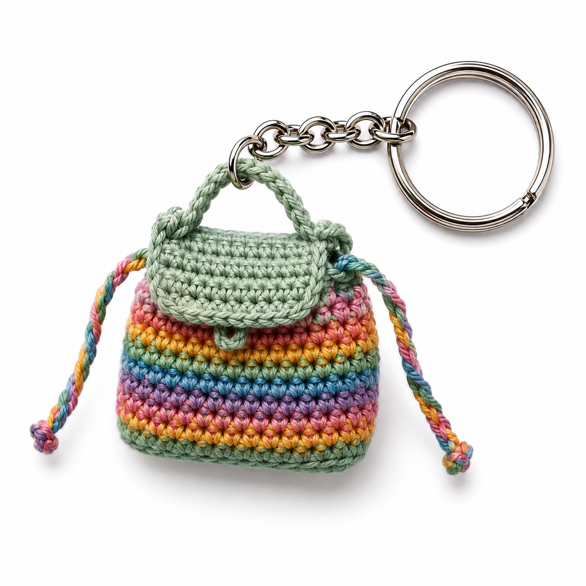 IkramiFy Rainbow Crochet Mini Handbag Keychain
