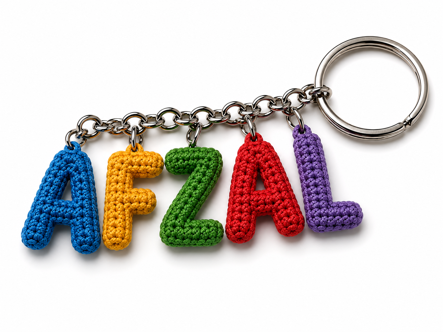 IkramiFy Personalized Crochet Name Keychain – Custom Letter Keychain
