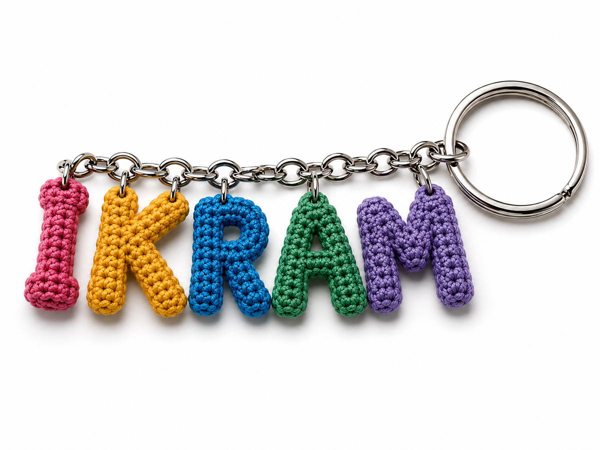 IkramiFy Personalized Crochet Name Keychain – Custom Letter Keychain