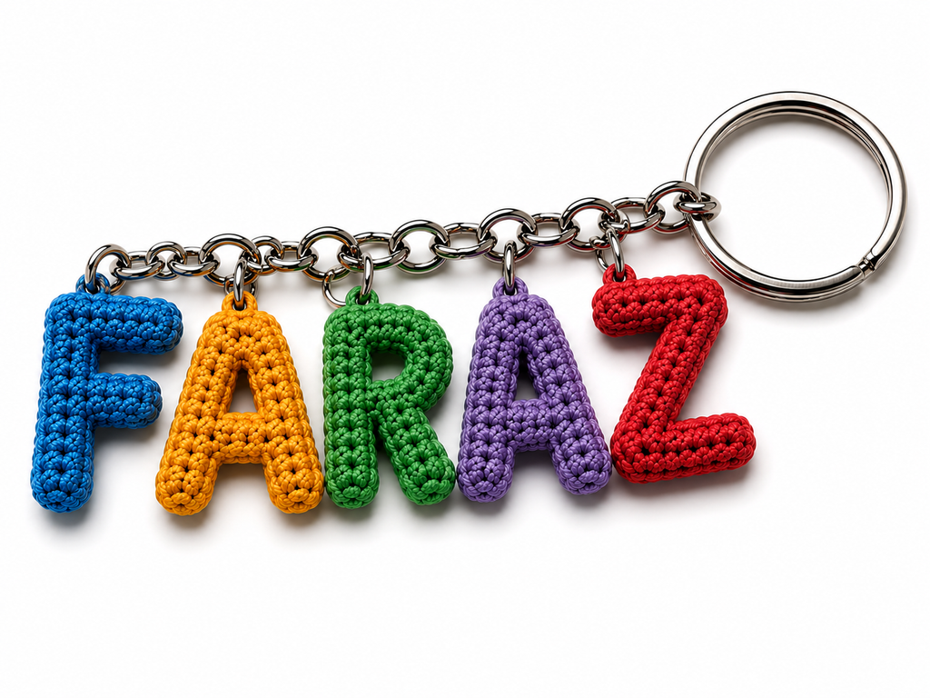 IkramiFy Personalized Crochet Name Keychain – Custom Letter Keychain