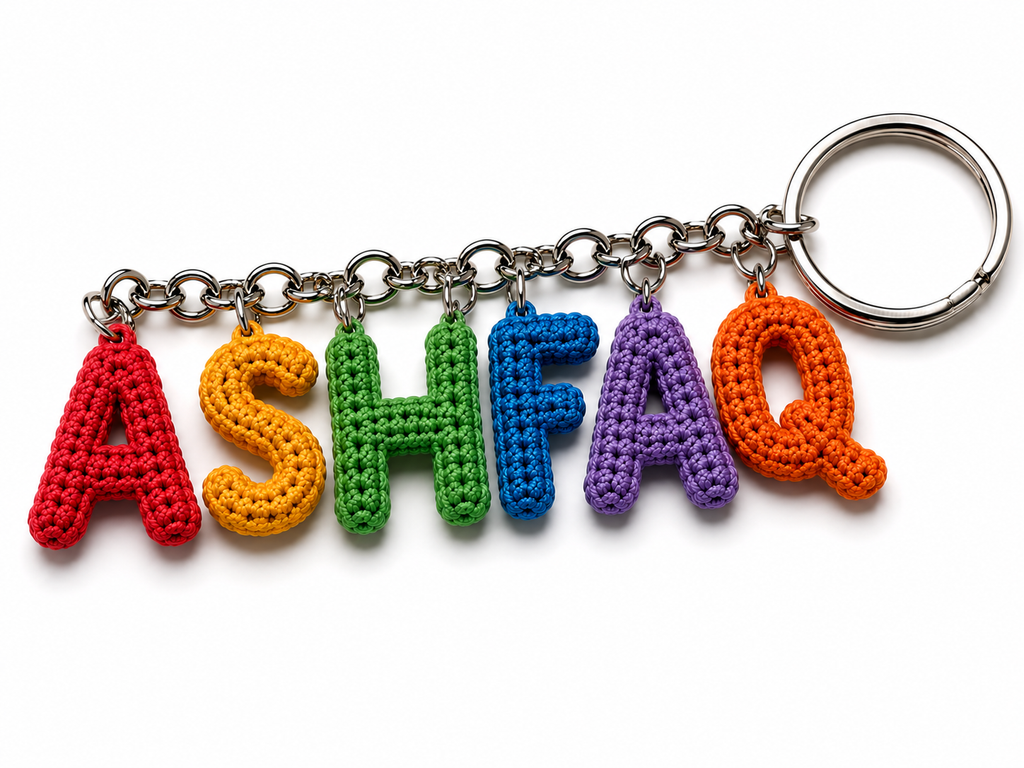 IkramiFy Personalized Crochet Name Keychain – Custom Letter Keychain