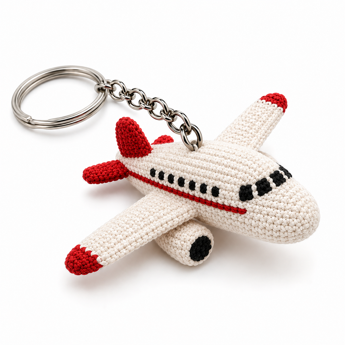Take your style to new heights with this adorable Handmade Crochet Airplane Keychain from IkramiFy ✈️