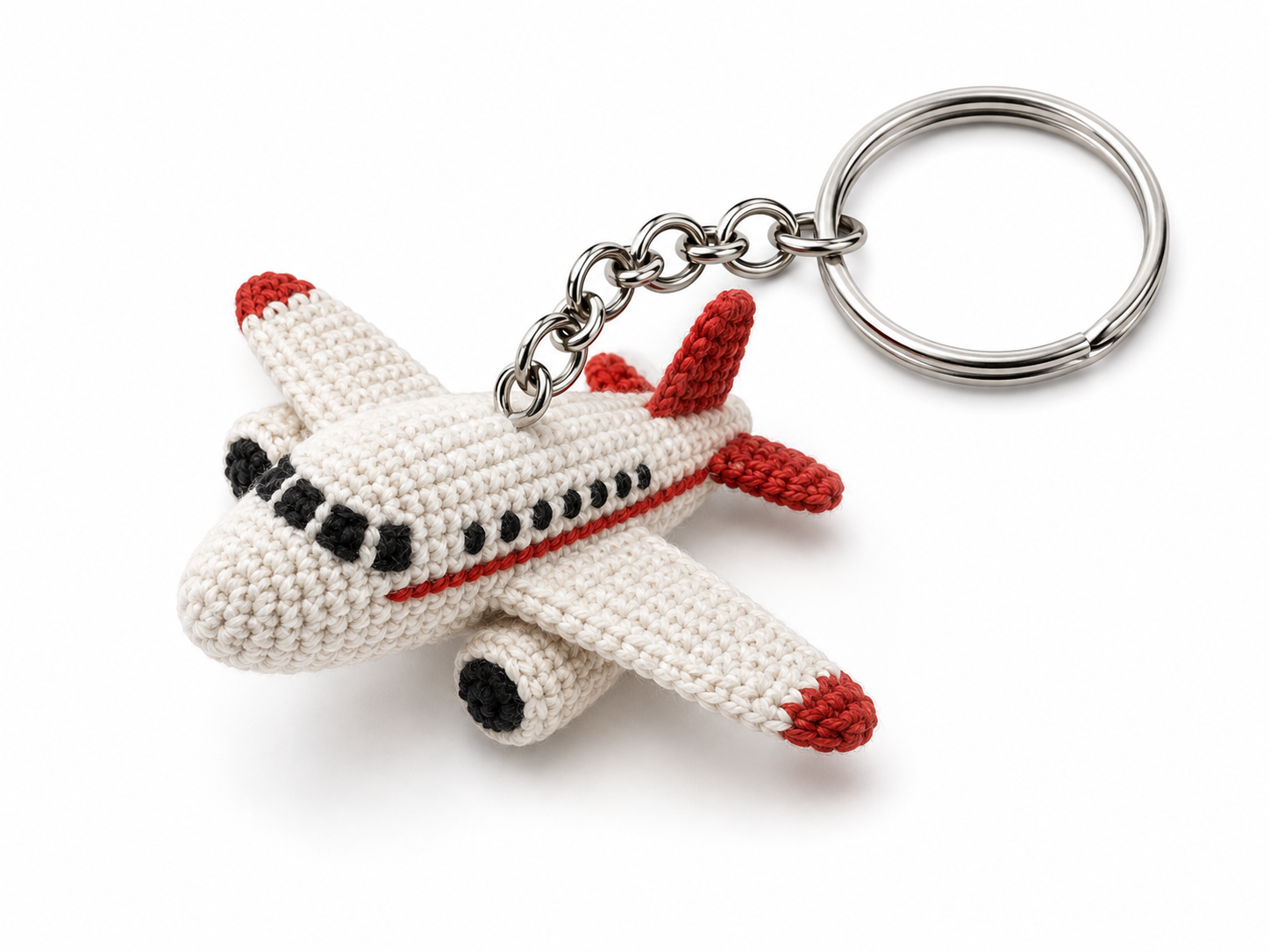 Take your style to new heights with this adorable Handmade Crochet Airplane Keychain from IkramiFy ✈️