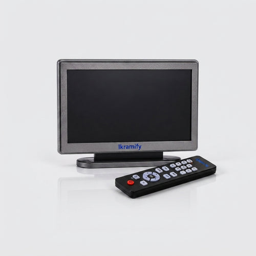(BF06)Newest Dollhouse Miniature Wide Screen Television Flat-Panel LCD TV Remote Gray Classic Pretend Play Toys for Child
