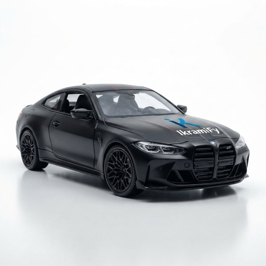1/36 BMW M4 CSL Alloy Toys Car Model High Simulation Metal Genuine Door Opened Pull Back Function Boys Birthday Gifts Collection