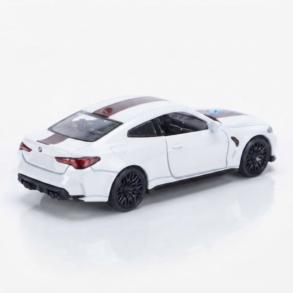 1/36 BMW M4 CSL Alloy Toys Car Model High Simulation Metal Genuine Door Opened Pull Back Function Boys Birthday Gifts Collection