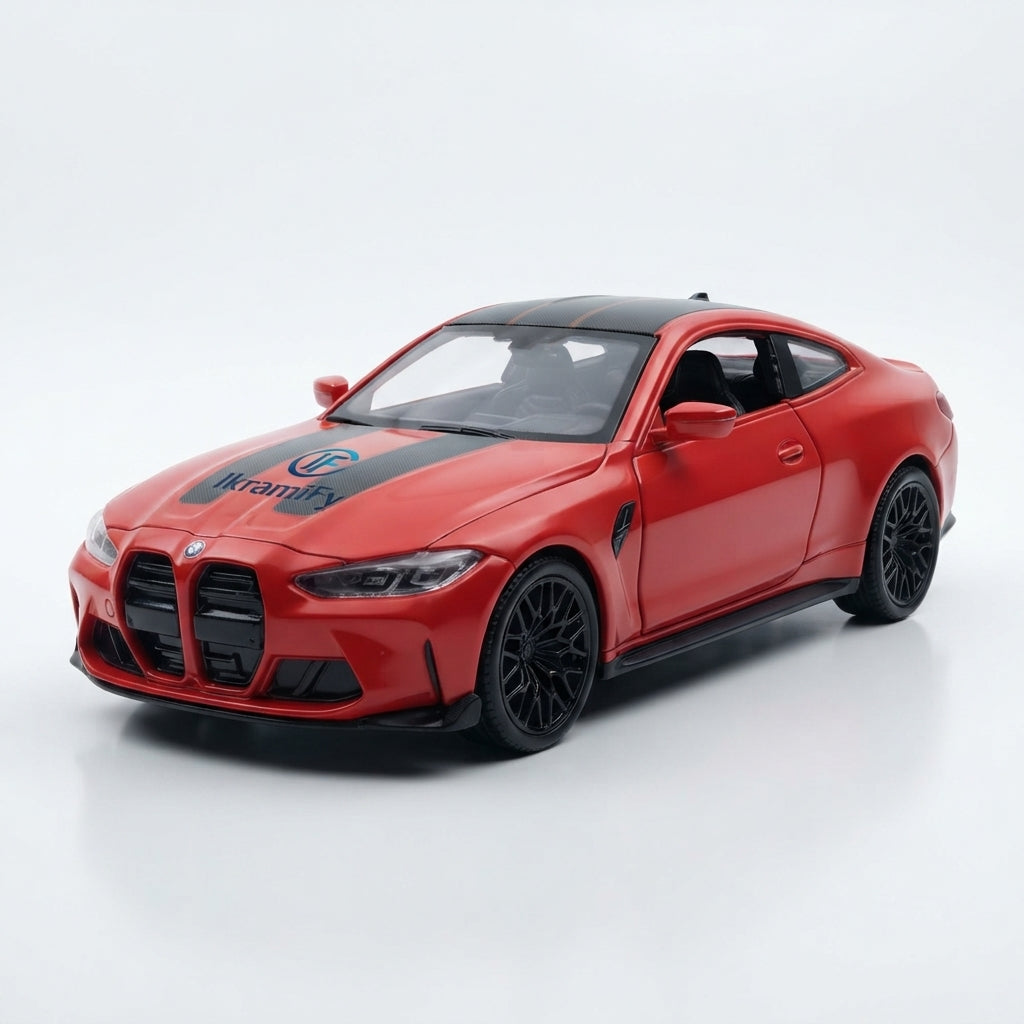 1/36 BMW M4 CSL Alloy Toys Car Model High Simulation Metal Genuine Door Opened Pull Back Function Boys Birthday Gifts Collection