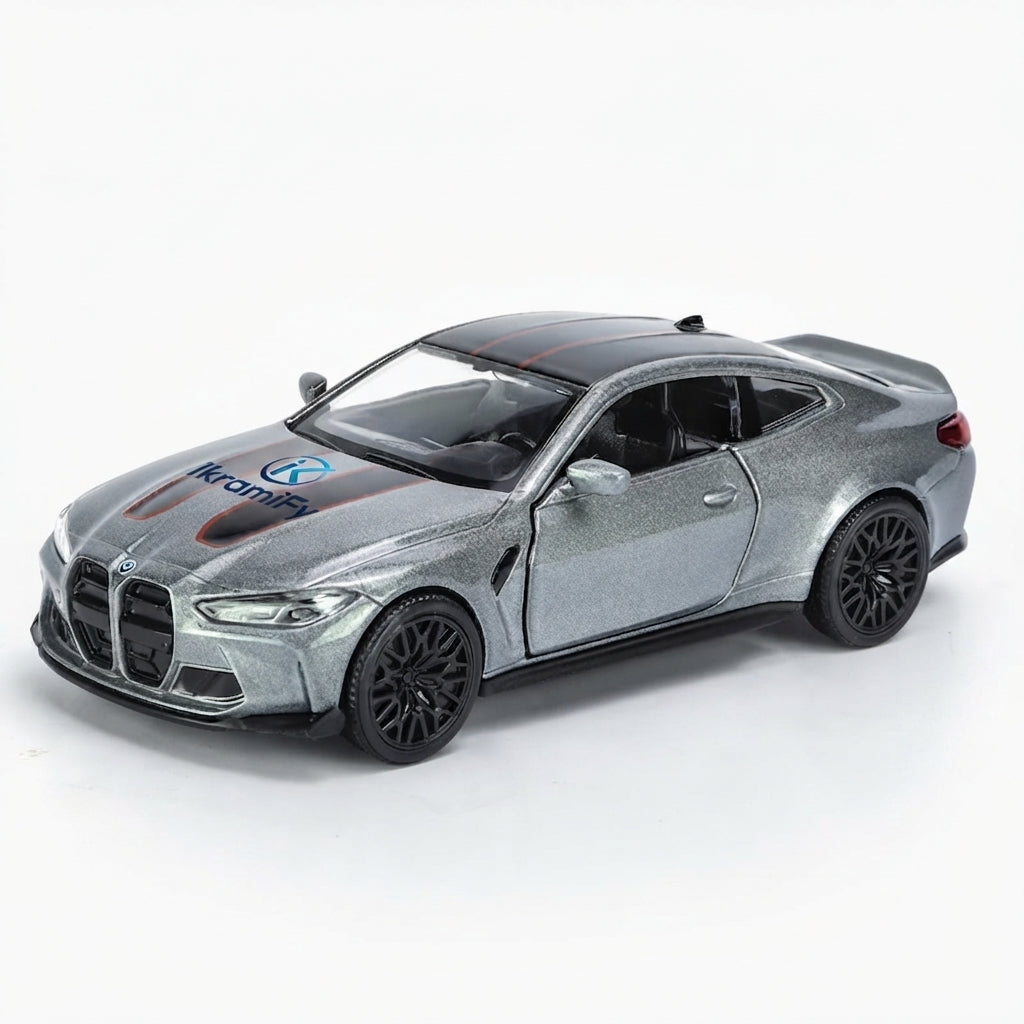 1/36 BMW M4 CSL Alloy Toys Car Model High Simulation Metal Genuine Door Opened Pull Back Function Boys Birthday Gifts Collection