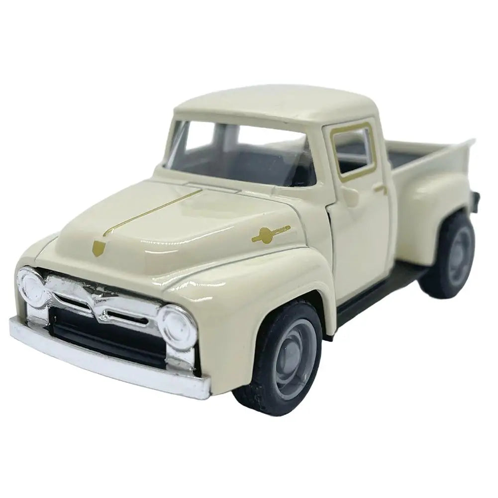 1/32 Red Metal Truck Model Vintage Alloy Mini Pull-Back Diecast Car Collection Decor Boys Children's New Year Christmas Toy Gift