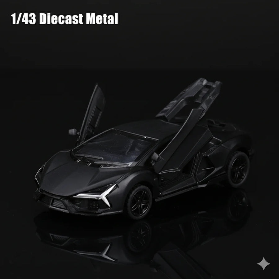 Replica of the SVJ Pullback Alloy Car Model, Children's Toy, Die-Cast Metal, Pullback Function.