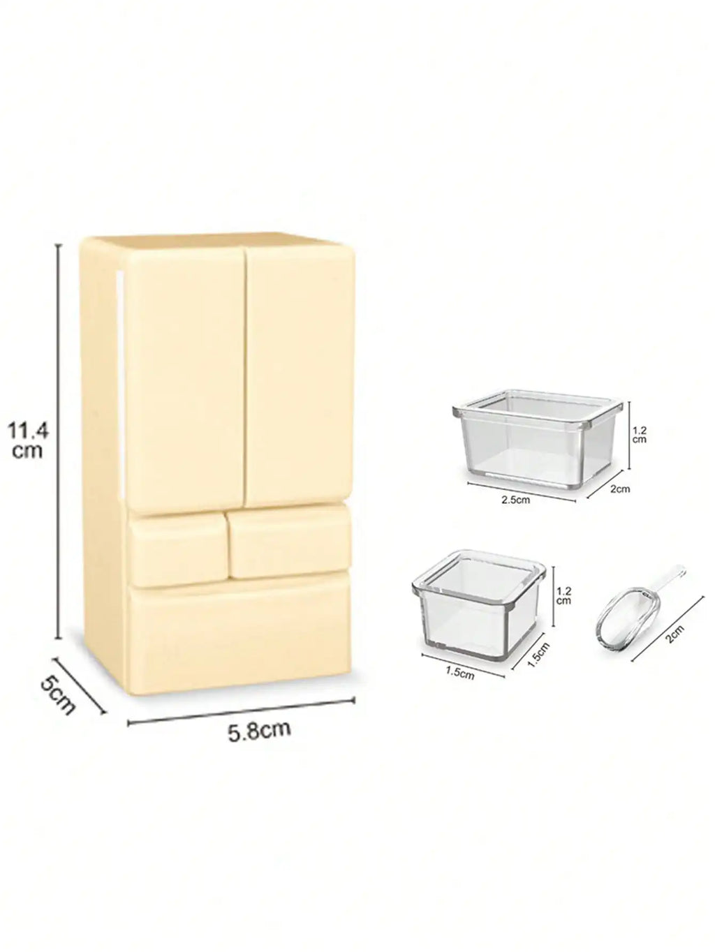 Party Decor Miniature Fridge - Double Door Tiny Refrigerator Model - Kitchen Scene Furniture - Creative Home Collectible