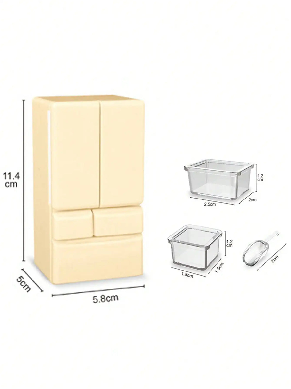 Party Decor Miniature Fridge - Double Door Tiny Refrigerator Model - Kitchen Scene Furniture - Creative Home Collectible