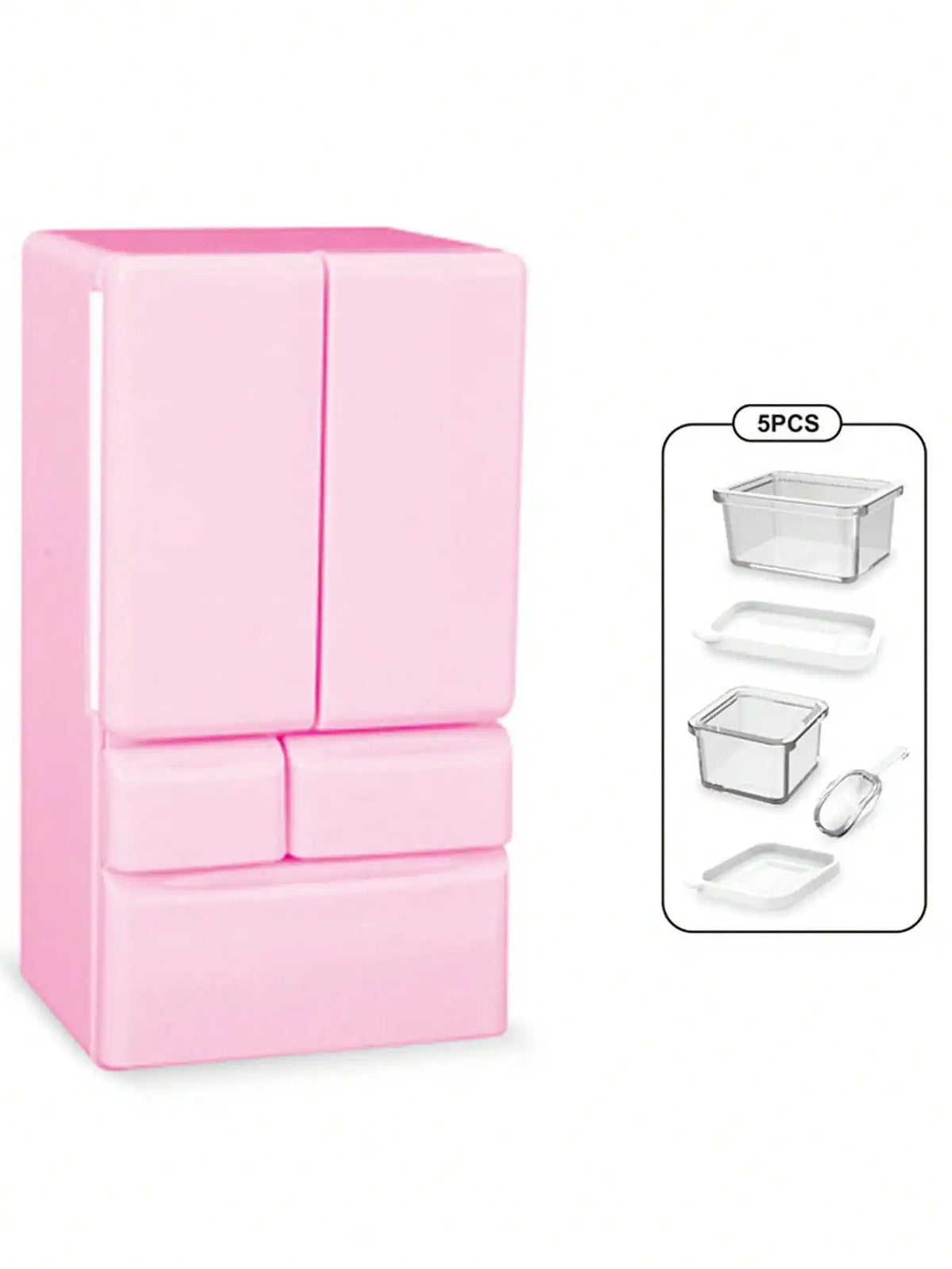 Party Decor Miniature Fridge - Double Door Tiny Refrigerator Model - Kitchen Scene Furniture - Creative Home Collectible