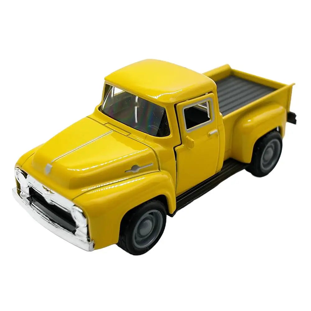 1/32 Red Metal Truck Model Vintage Alloy Mini Pull-Back Diecast Car Collection Decor Boys Children's New Year Christmas Toy Gift