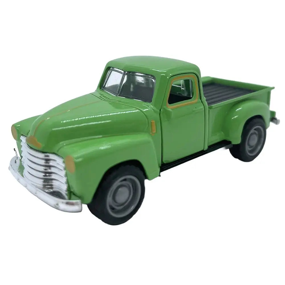 1/32 Red Metal Truck Model Vintage Alloy Mini Pull-Back Diecast Car Collection Decor Boys Children's New Year Christmas Toy Gift