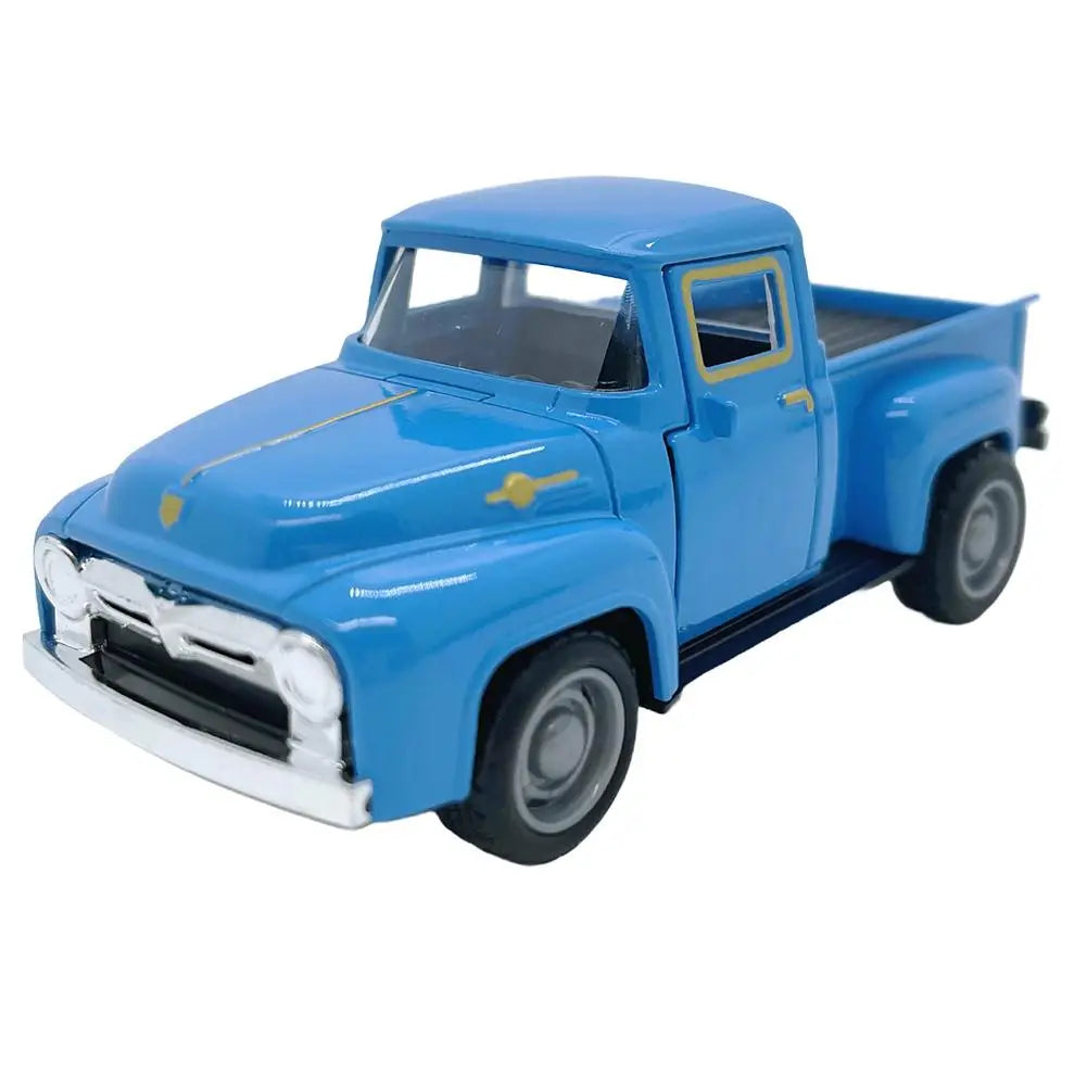 1/32 Red Metal Truck Model Vintage Alloy Mini Pull-Back Diecast Car Collection Decor Boys Children's New Year Christmas Toy Gift