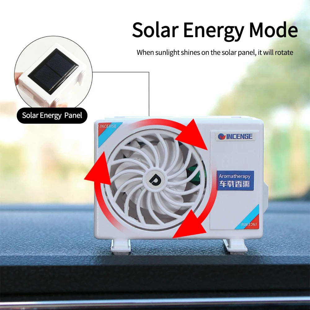 A set Solar powered car fragrance Perfume Unique air condition model lemon Fixed Automatic Air outlet  Lavender Long lastingauto